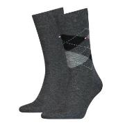 Tommy Hilfiger Strumpor 2P Men Sock Check Mörkgrå Strl 47/49 Herr