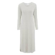 Damella Bamboo Plain Long Sleeve Nightdress Grå Bambu Small Dam