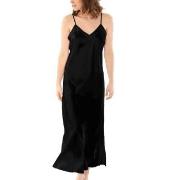 Damella Long Silk Nightdress Svart silke Medium Dam
