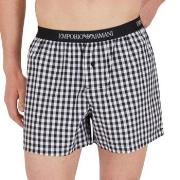Armani Woven Boxer Kalsonger Vit/Svart bomull Small Herr