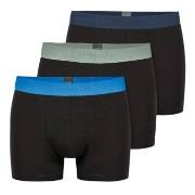 Schiesser Kalsonger 3P 95-5 Organic Cotton Woven Shorts Svart/Blå bomu...