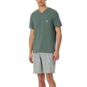 Schiesser 95-5 Short Pyjama V-neck Khaki bomull 58 Herr