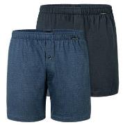 Schiesser Kalsonger 2P Long Boxershorts Blå/Blå bomull 4XL Herr