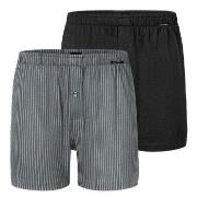 Schiesser Kalsonger 2P Long Boxershorts Svart/Grå bomull 3XL Herr