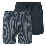 Schiesser Kalsonger 2P Long Boxershorts Blå Mönstrad bomull Medium Her...