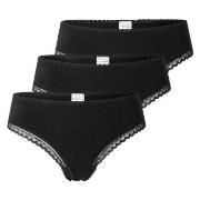 Schiesser Trosor 3P Modern Cheeky String Svart bomull 36 Dam