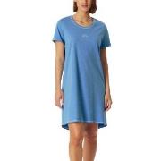 Schiesser Short Sleeve Sleepshirt Ljusblå bomull 36 Dam