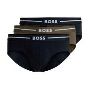 BOSS Kalsonger 3P Bold Design Hip Brief Svart/Grön bomull Large Herr