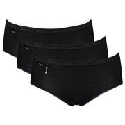 Sloggi Trosor 3P Pearl Midi Svart bomull 42 Dam