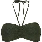 Damella Olivia Textured Padded Bikini Bra Mörkgrön nylon 48 Dam