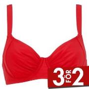 Damella Sophia Basic Underwired Bikini Bra Röd polyester D 46 Dam