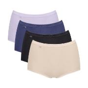 Sloggi Trosor 4P Basic Plus Maxi Panty Blå/Lila bomull 46 Dam