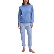 Calida Lovely Nights Pyjama With Cuff Ljusblå bomull X-Large Dam