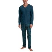 Calida Relax Imprint 3 Pyjamas Petrol bomull Large Herr