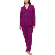 Triumph Boyfriend Long Sleeved Pyjama Set Rutig bomull 40 Dam