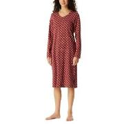 Schiesser Comfort Essentials Longsleeve Sleepshirt Röd bomull 48 Dam