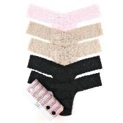 Hanky Panky Trosor 5P Signature Lace Low Rise Thong Svart/Rosa nylon O...