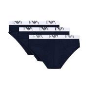 Armani Stretch Jersey Briefs With Logo Kalsonger 3P Marin bomull X-Lar...
