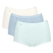 Sloggi Trosor 3P Basic Plus Maxi Colored Vit/Ljusblå bomull 54 Dam