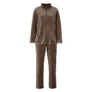 Damella Velour Plain Suit Brun XX-Large Dam