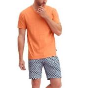 Calida Relax Imprint 4 Short Pyjamas Blå/Orange bomull Large Herr