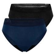 Schiesser Trosor 2P Care Rio Period Pants Svart/Blå bomull 42 Dam