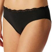 Schiesser Trosor Unique Cotton Rio Brief With Lace Svart bomull 38 Dam