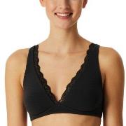 Schiesser BH Unique Cotton Soft Bra With Lace Svart bomull B 70 Dam
