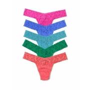 Hanky Panky Trosor 5P Signature Lace Low Rise Thong Blå/Grön nylon One...