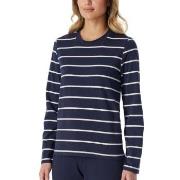 Schiesser Mix and Relax Cotton Longsleeved Shirt Marin Randig bomull 4...