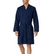 Schiesser Waffle Bathrobe Mörkblå bomull X-Large Herr