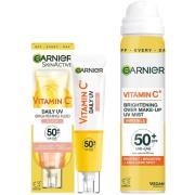 Garnier Vitamin C Brightening SPF50 Mist & Glow Fluid Sun Protection B...