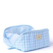 The Flat Lay Co. Marshmallow Flat Lay Makeup Box Bag - Baby Blue Gingh...