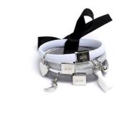 Dark Hair Ties 3 Pk Charm Combo Grey W/Silver - pcs 1