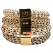 Dark Fat Hair Ties 4 pk Combo Sand Mix W/Gold