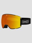 Sinner Snowflake Matte Black Goggle full orange mirror&pink