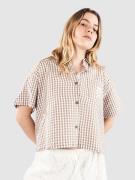 Monet Skateboards Frankie Gingham Skjorta deep taupe/birch