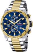 Festina Herrklocka F20562-2 Sport Blå/Gulguldtonat stål Ø45.5 mm