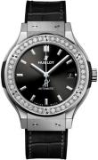 Hublot Damklocka 565.NX.1470.LR.1204 Classic Fusion Svart/Gummi Ø38