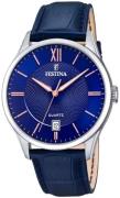 Festina Herrklocka F20426-5 Classic Blå/Läder Ø43 mm