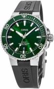 Oris Herrklocka 01 733 7766 4157-07 4 22 64FC Aquis Grön/Gummi