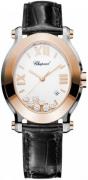 Chopard Damklocka 278546-6001 Happy Sport Vit/Läder 34x31 mm