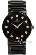 Bulova Herrklocka 98D001 Diamond Svart/Stål Ø36 mm