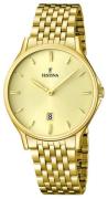 Festina Herrklocka F16746-2 Dress Champagnefärgad/Gulguldtonat stål