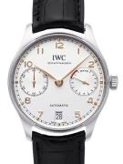 IWC Herrklocka IW500704 Portuguese Silverfärgad/Läder Ø42.3 mm