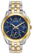 Bulova Herrklocka 98A159 Bracelet Blå/Gulguldtonat stål Ø45 mm