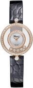 Chopard Damklocka 203957-5214 Happy Diamonds Vit/Läder Ø25.8 mm