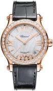 Chopard Damklocka 274808-5006 Happy Sport Silverfärgad/Läder Ø36 mm