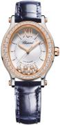 Chopard Damklocka 278602-6003 Happy Sport Silverfärgad/Läder Ø29 mm