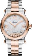 Chopard Damklocka 278559-6009 Happy Sport Vit/18 karat roséguld Ø36